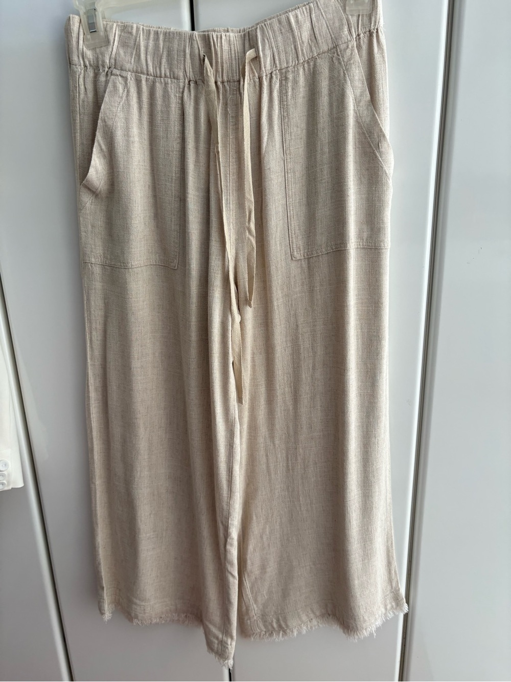 Thread & Supply Natural Cream Wide-Leg Drawstring Pants